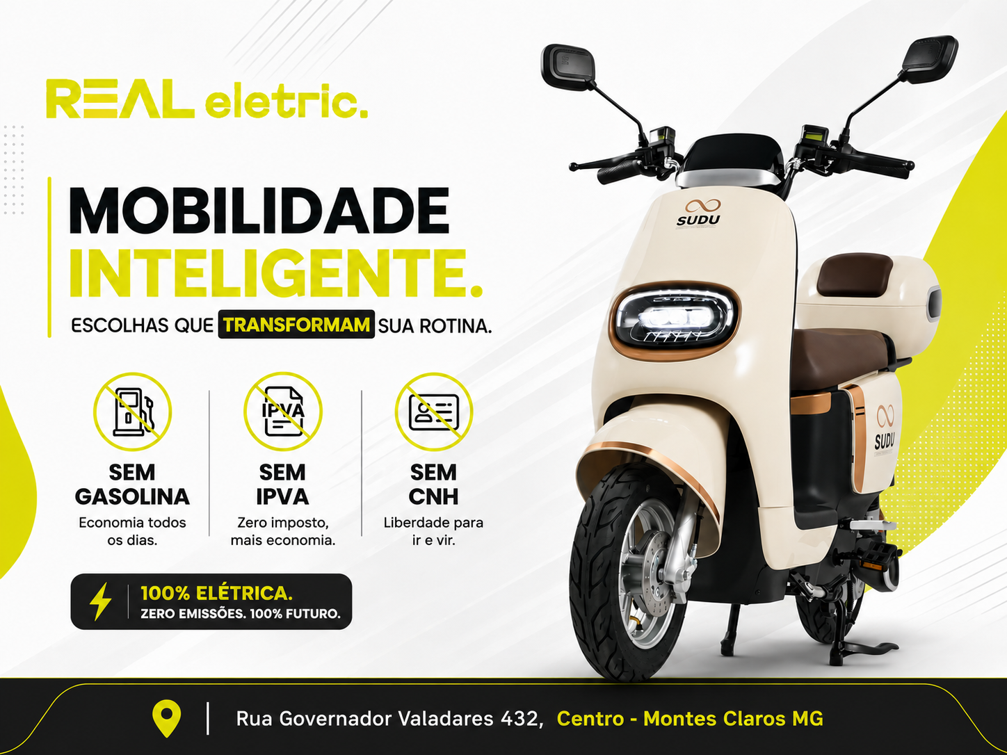 REAL electric — Mobilidade Inteligente. Motos elétricas sem CNH, IPVA e gasolina.